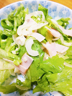 レタスとハムの甘酢玉ねぎ和え-レシピのメイン写真