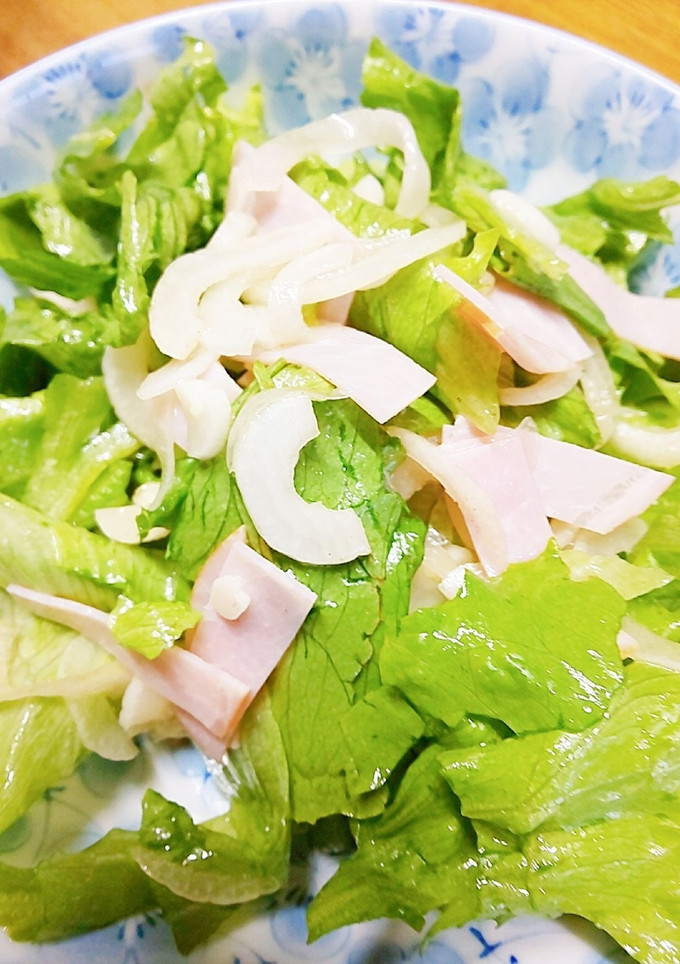 レタスとハムの甘酢玉ねぎ和え-レシピのメイン写真