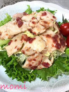 ヘルシーに鶏むね肉の梅肉あえ-レシピのメイン写真