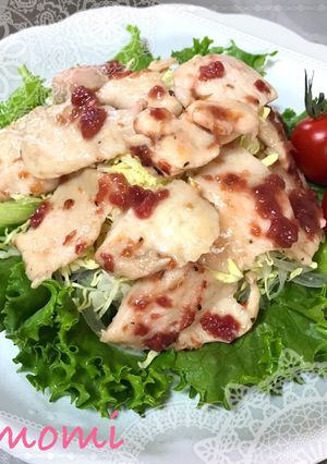 ヘルシーに鶏むね肉の梅肉あえ-レシピのメイン写真