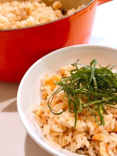 大葉香る♪鮭ときのこの炊き込みご飯-レシピのメイン写真