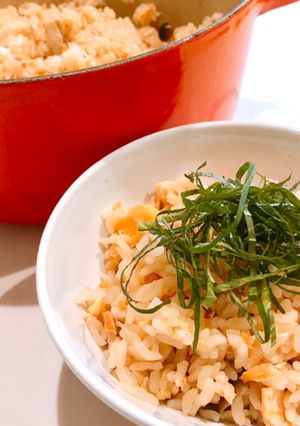 大葉香る♪鮭ときのこの炊き込みご飯-レシピのメイン写真