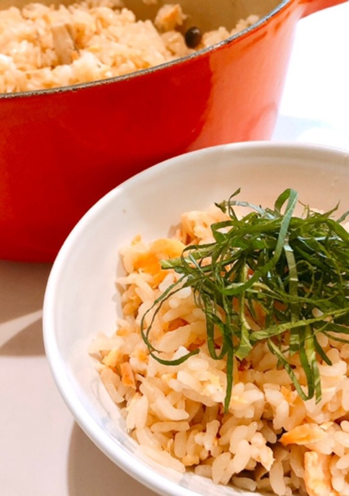 大葉香る♪鮭ときのこの炊き込みご飯-レシピのメイン写真