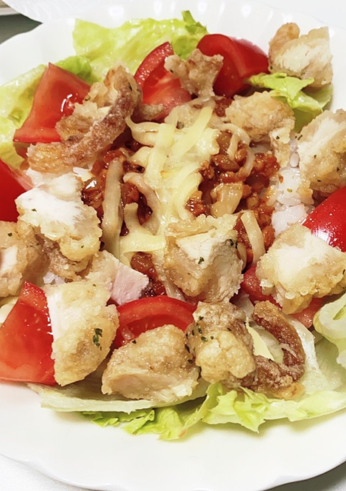 余った唐揚げでタコライス ご飯かさまし-レシピのメイン写真