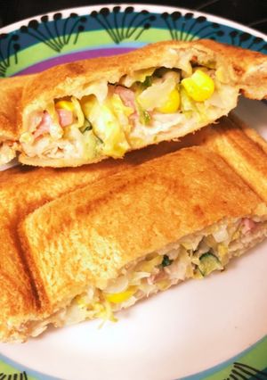サラダチキンとコールスローのホットサンド-レシピのメイン写真