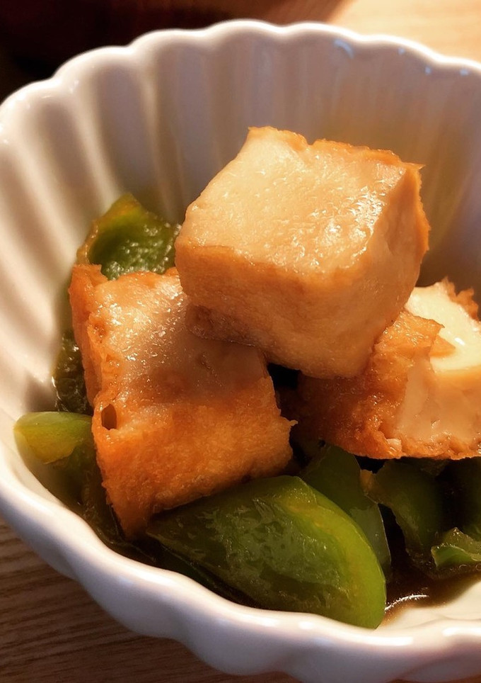 レンジで簡単 ピーマンと厚揚げの煮物風-レシピのメイン写真