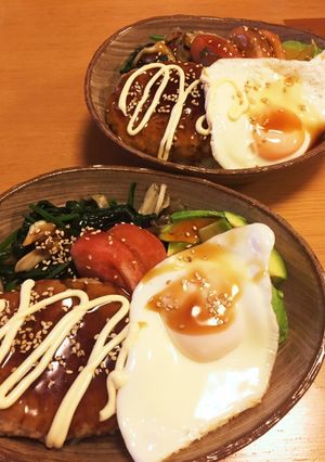 野菜たっぷり！和風ロコモコ丼（時短）-レシピのメイン写真
