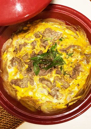タジン鍋で柳川風すき焼き-レシピのメイン写真