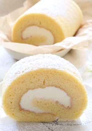 天ぷら粉で作る♡純正黄金ロールケーキ-レシピのメイン写真