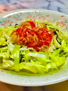 No2539茗荷トマト塩昆布レタスサラダ-レシピのメイン写真