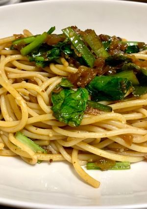 食べるラー油と青菜のオイルパスタ-レシピのメイン写真