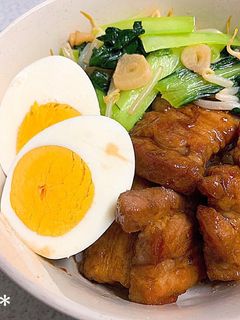 簡単☆小松菜ともやしの豚丼-レシピのメイン写真