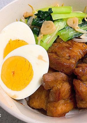 簡単☆小松菜ともやしの豚丼-レシピのメイン写真