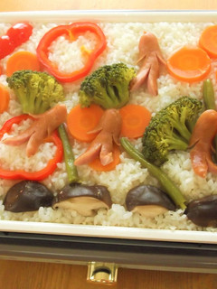 【ホットプレートで】お絵かき和風パエリア-レシピのメイン写真