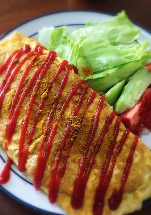 オムカレー（昨日のドライカレーで）-レシピのメイン写真