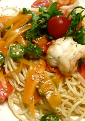 温・冷製両方OK鮮やか野菜とエビのパスタ-レシピのメイン写真