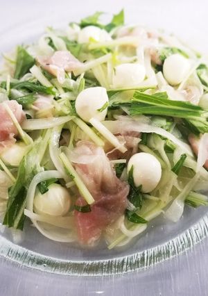 生ハム、ひとくちモツァレラ、水菜のマリネ-レシピのメイン写真