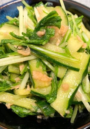 超簡単☆水菜とツナの中華風サラダ-レシピのメイン写真