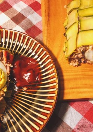 ズッキーニで包んだチーズinミートローフ-レシピのメイン写真