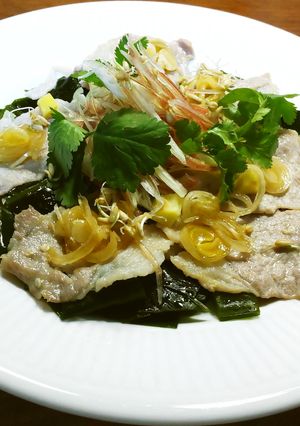 新若布と豚しゃぶ肉の薬味和え（サラダ）-レシピのメイン写真