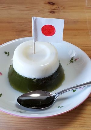 富士山ゼリー(抹茶、あんこ、ミルク)-レシピのメイン写真