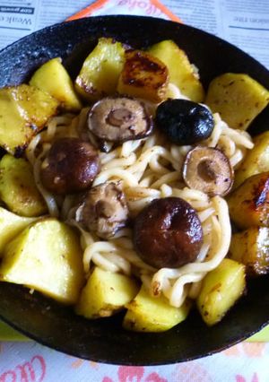 椎茸＆北あかりでポテト焼きうどん-レシピのメイン写真