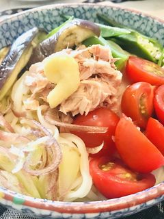 夏野菜の冷やしうどん-レシピのメイン写真