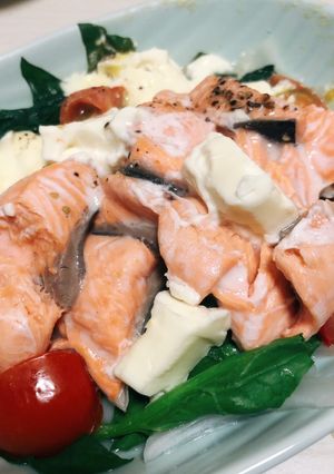 低糖質☆レンジでサーモンクリームチーズ-レシピのメイン写真