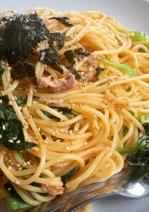 簡単！小松菜とツナの絶品和風パスタ-レシピのメイン写真