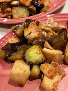 ナスと鶏もも肉の醤油炒め-レシピのメイン写真
