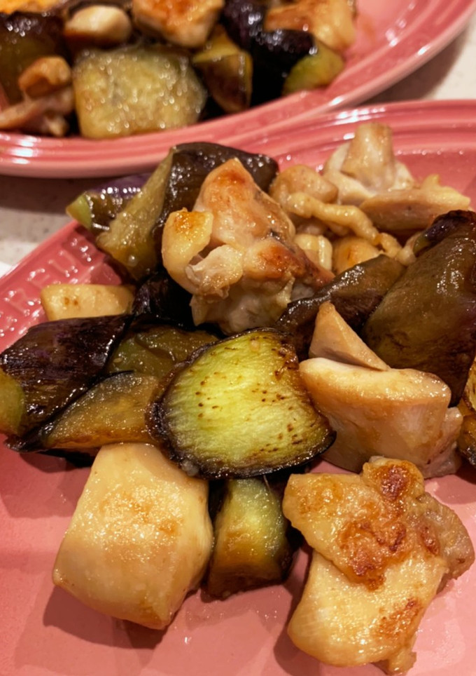 ナスと鶏もも肉の醤油炒め-レシピのメイン写真
