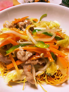 男飯★野菜たっぷり簡単!親父長崎皿うどん-レシピのメイン写真
