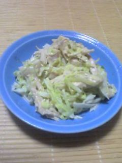 鶏肉の酒蒸しとキャベツのワサビマヨ和え-レシピのメイン写真