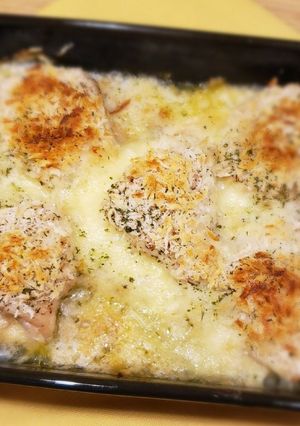 梅ササミとモッツァレラチーズのパン粉焼き-レシピのメイン写真
