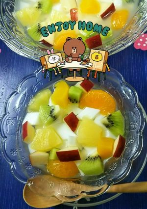 楽しいカラフル♪【杏仁豆腐】♪-レシピのメイン写真