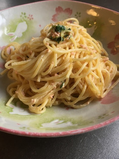 鮭フレークと貝割れ大根のマヨパスタ-レシピのメイン写真