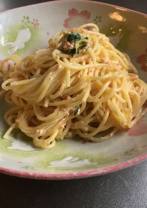 鮭フレークと貝割れ大根のマヨパスタ-レシピのメイン写真