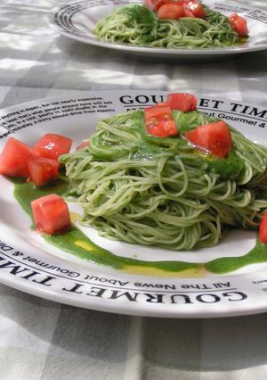 モロヘイヤの冷製パスタ-レシピのメイン写真