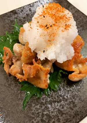 鶏皮カリカリ焼き　おろしポン酢-レシピのメイン写真