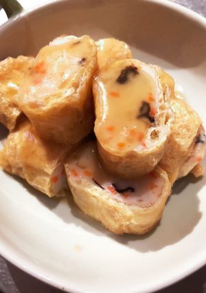油揚げのすり身巻きの煮物-レシピのメイン写真