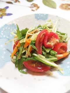 簡単!水菜の炒め物 サラダ風-レシピのメイン写真