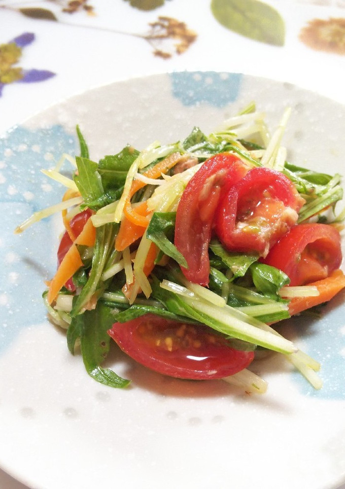 簡単！水菜の炒め物 サラダ風-レシピのメイン写真