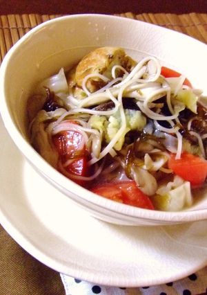もずくで簡単♪サンラータン風そうめん-レシピのメイン写真
