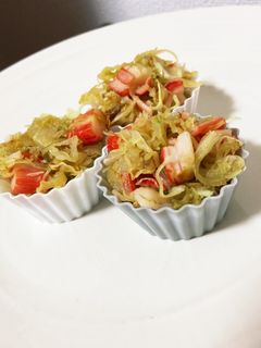 お弁当に。キャベツとカニカマのカレー炒め-レシピのメイン写真
