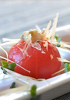 トマトの麺つゆ浸し、ねぎ塩トッピング♪-レシピのメイン写真