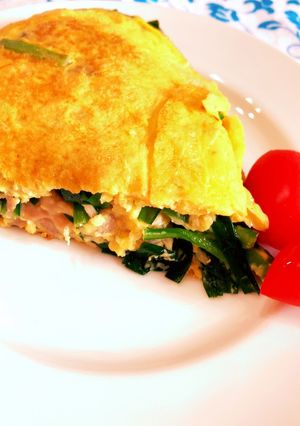 ご飯がススム!!ニラ豚オムレツ-レシピのメイン写真