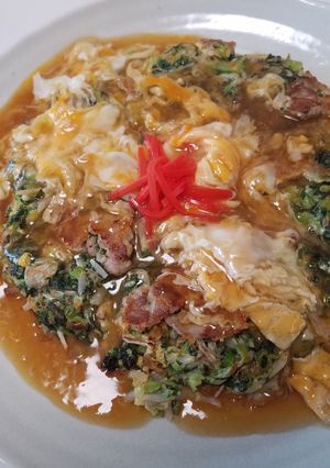 小松菜ともやしのお焼き風あんかけ！-レシピのメイン写真