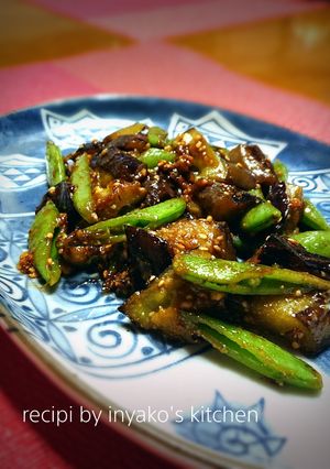 茄子とスナップエンドウの胡麻味噌炒め-レシピのメイン写真