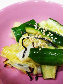 白菜とキュウリの塩昆布和え-レシピのメイン写真