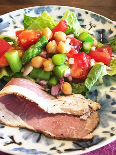 ひよこ豆とアスパラのサラダ (朝ごはん)-レシピのメイン写真